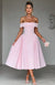 Isabella | Elegant Midi Jurk Roze Droom